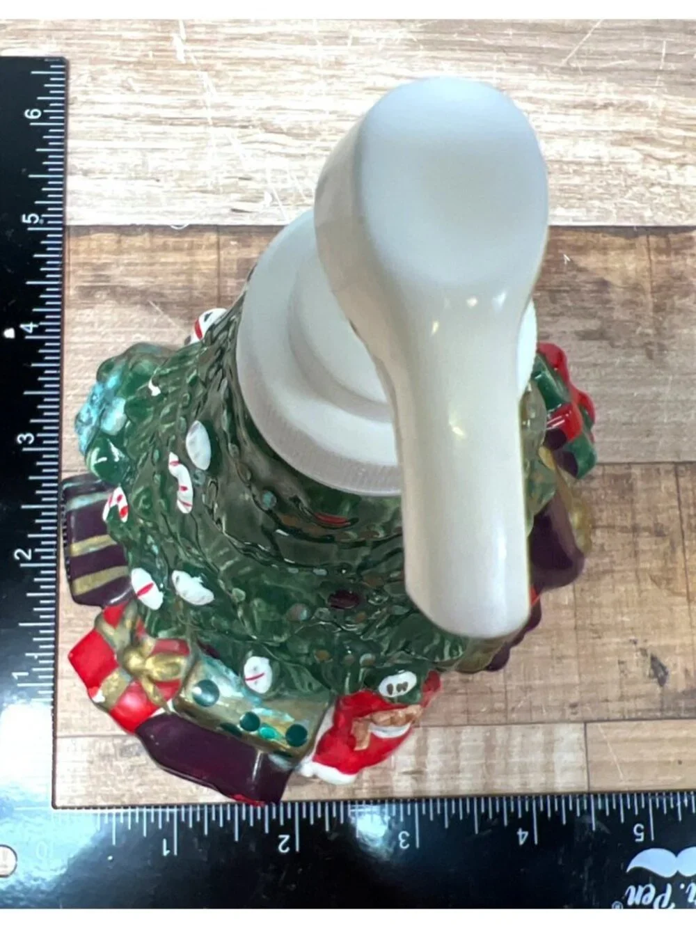 Ceramic Christmas Tree Soap/Lotion Dispenser With Holiday Themed Decorative Base